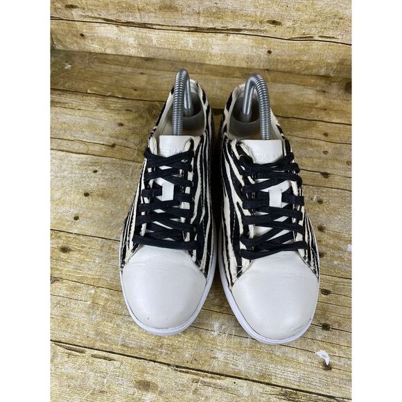 COLE HAAN Grand Crosscourt Sneaker Womens 6.5 B BLACK & WHITE Zebra Calf Hair - Picture 2 of 11